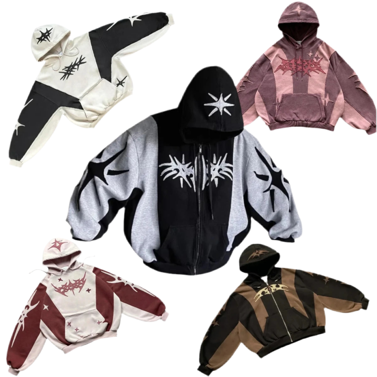 Y2K Patch Streetwear Hoodies
